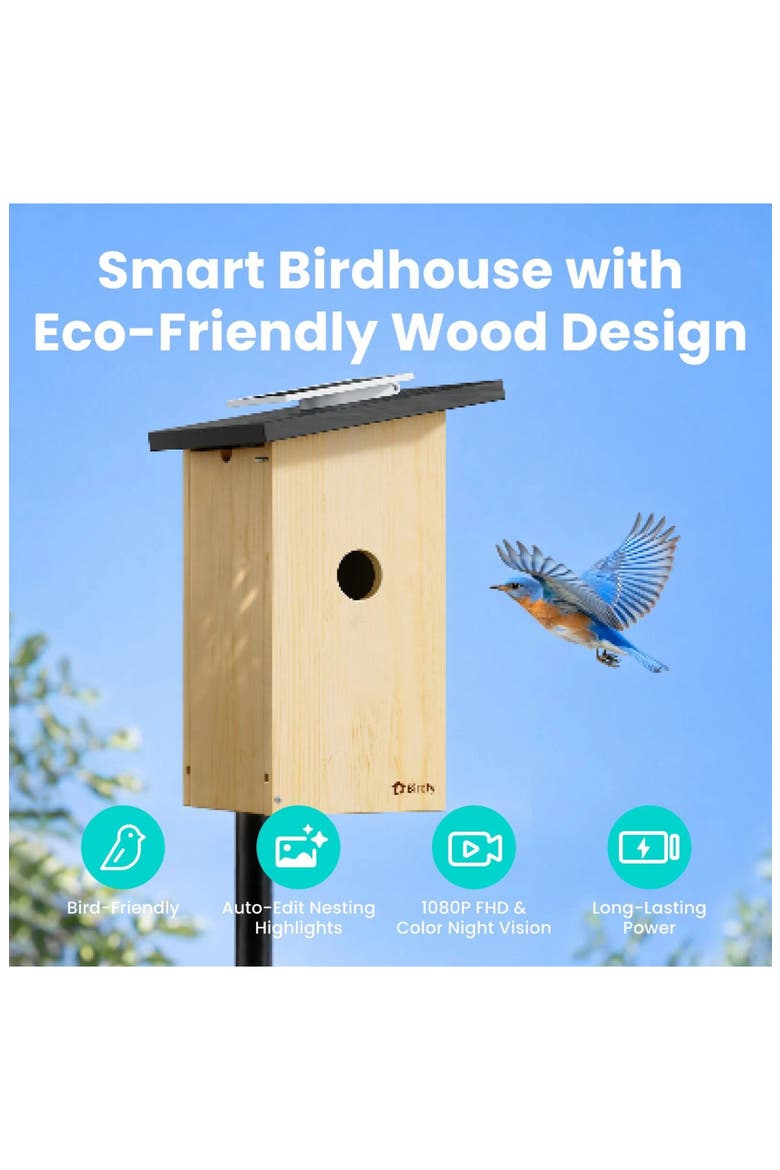 Ebony Wooden Smart Bird Nes, Alternate, color, WOOD/ EBONY