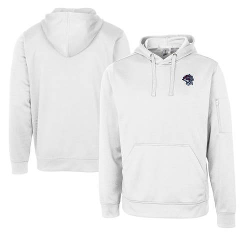 Unisex Cutter & Buck White Binghamton Rumble Ponies Clique Lift Eco Performance Pullover Hoodie Sweatshirt