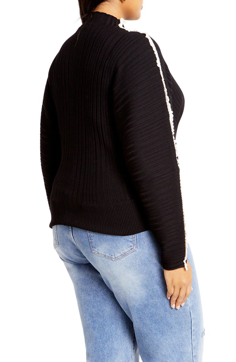 City Chic Miranda Sweater, Alternate, color, Black