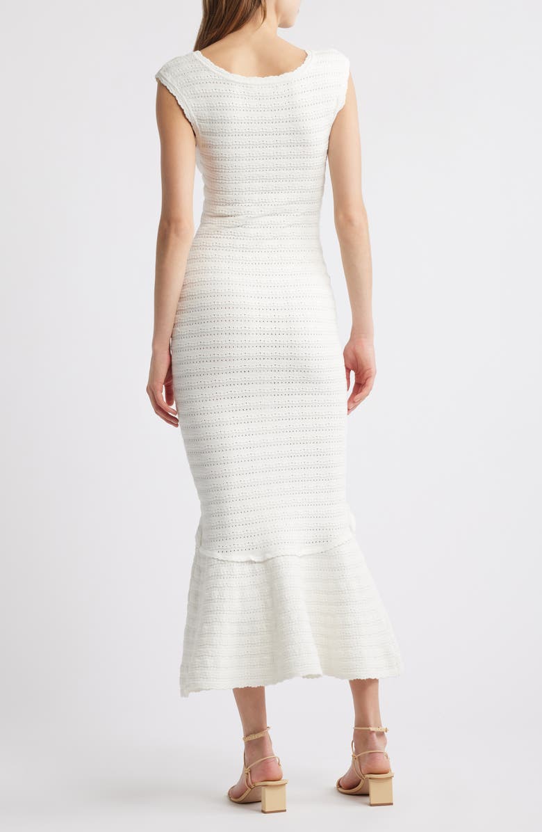 LoveShackFancy Leigh Pointelle Body-Con Dress, Alternate, color, 