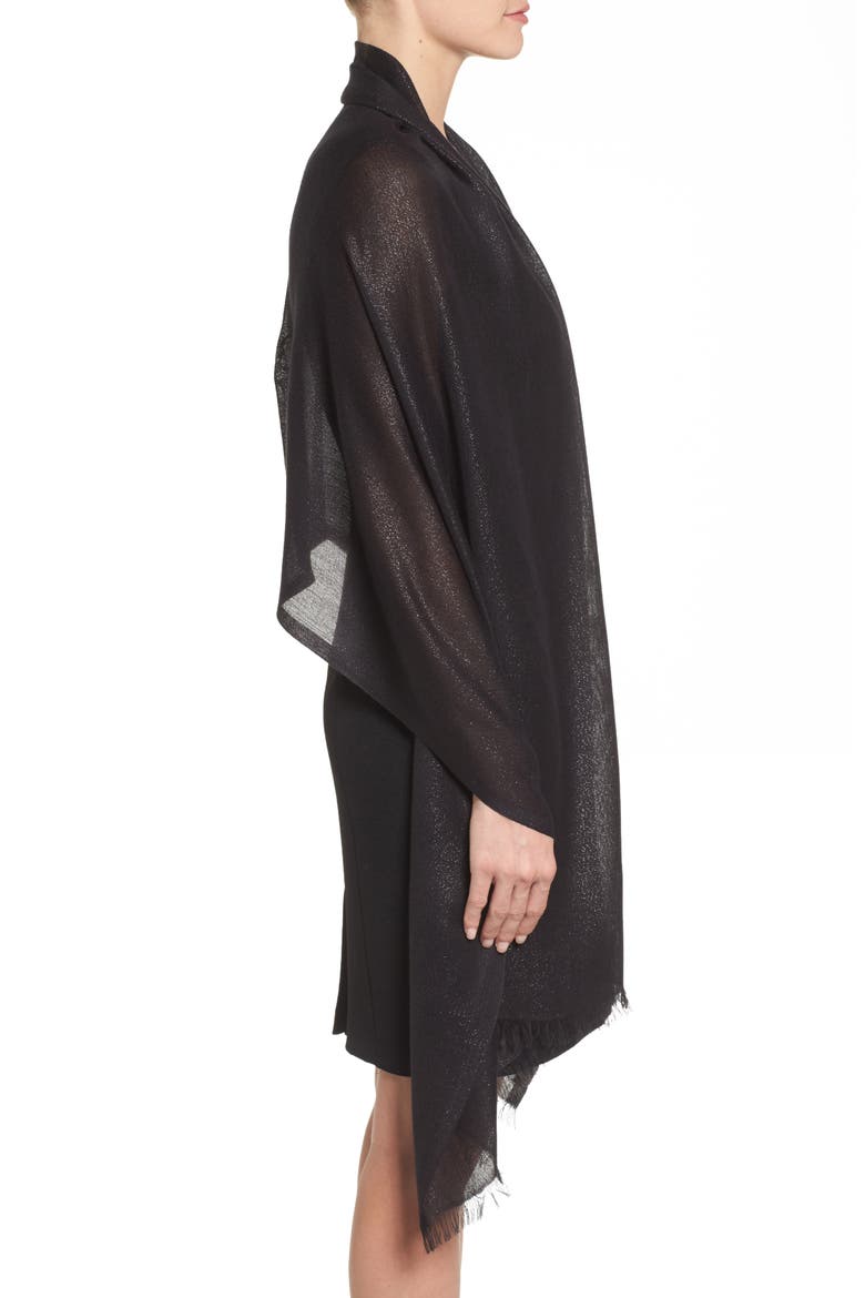 Metallic Lightweight Wrap, Alternate, color, BLACK