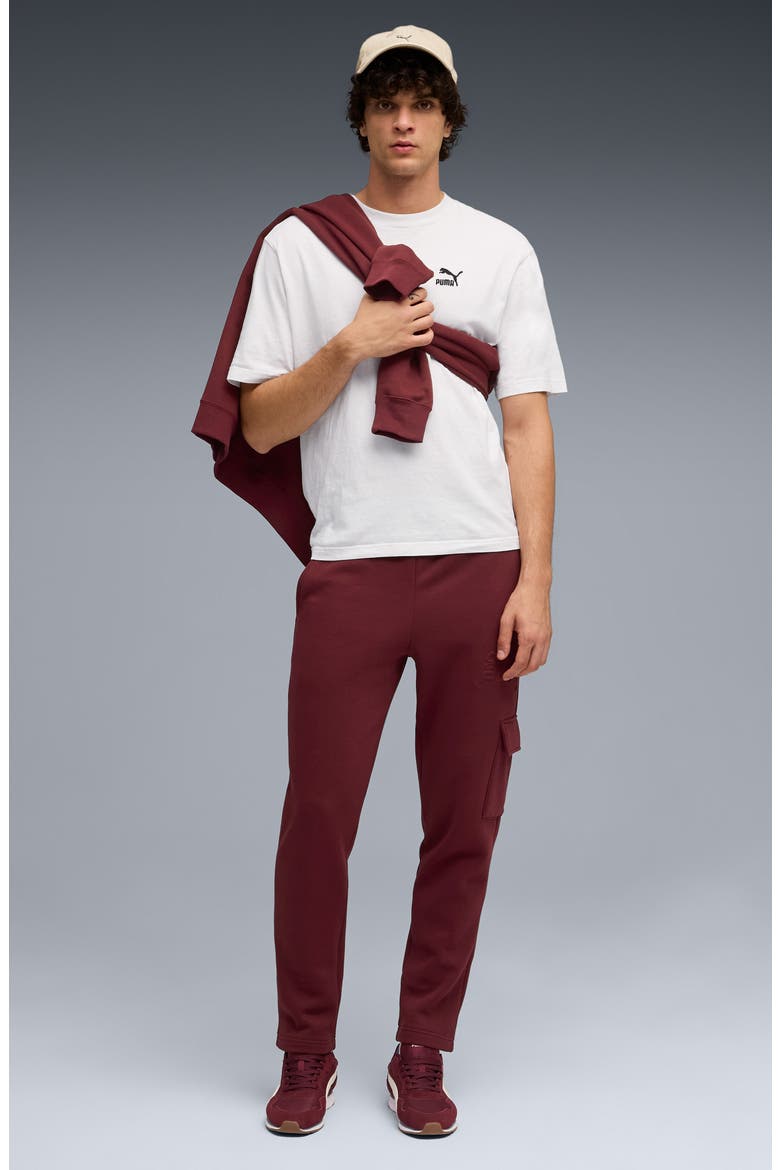 Essentials Embossed Cargo Pants, Alternate, color, RUBY SHIMMER