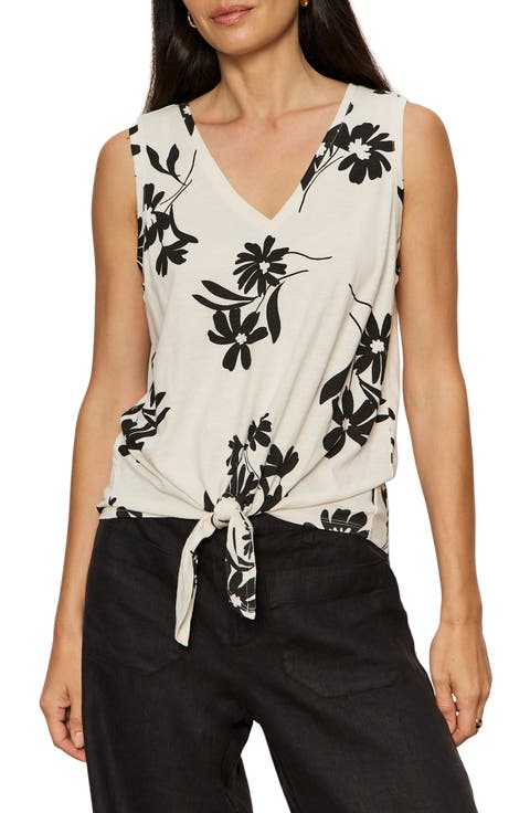 Floral Print Cotton Blend Tank