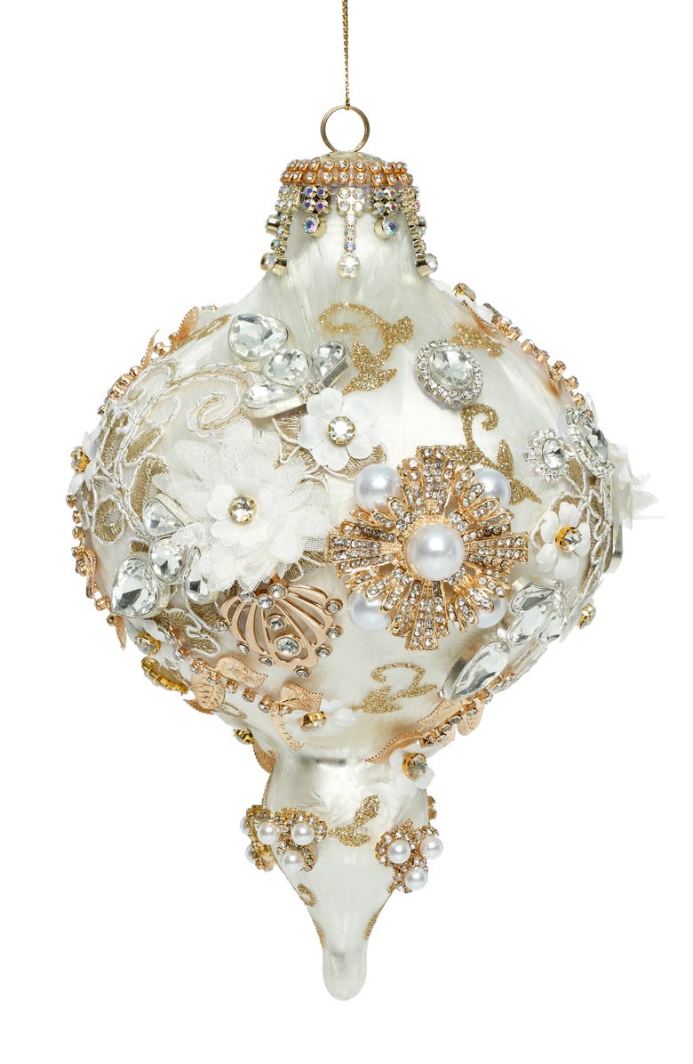 Mark Roberts Kings Jewel Extra Fancy Finial Ornament, Ivory, Main, color, Ivory