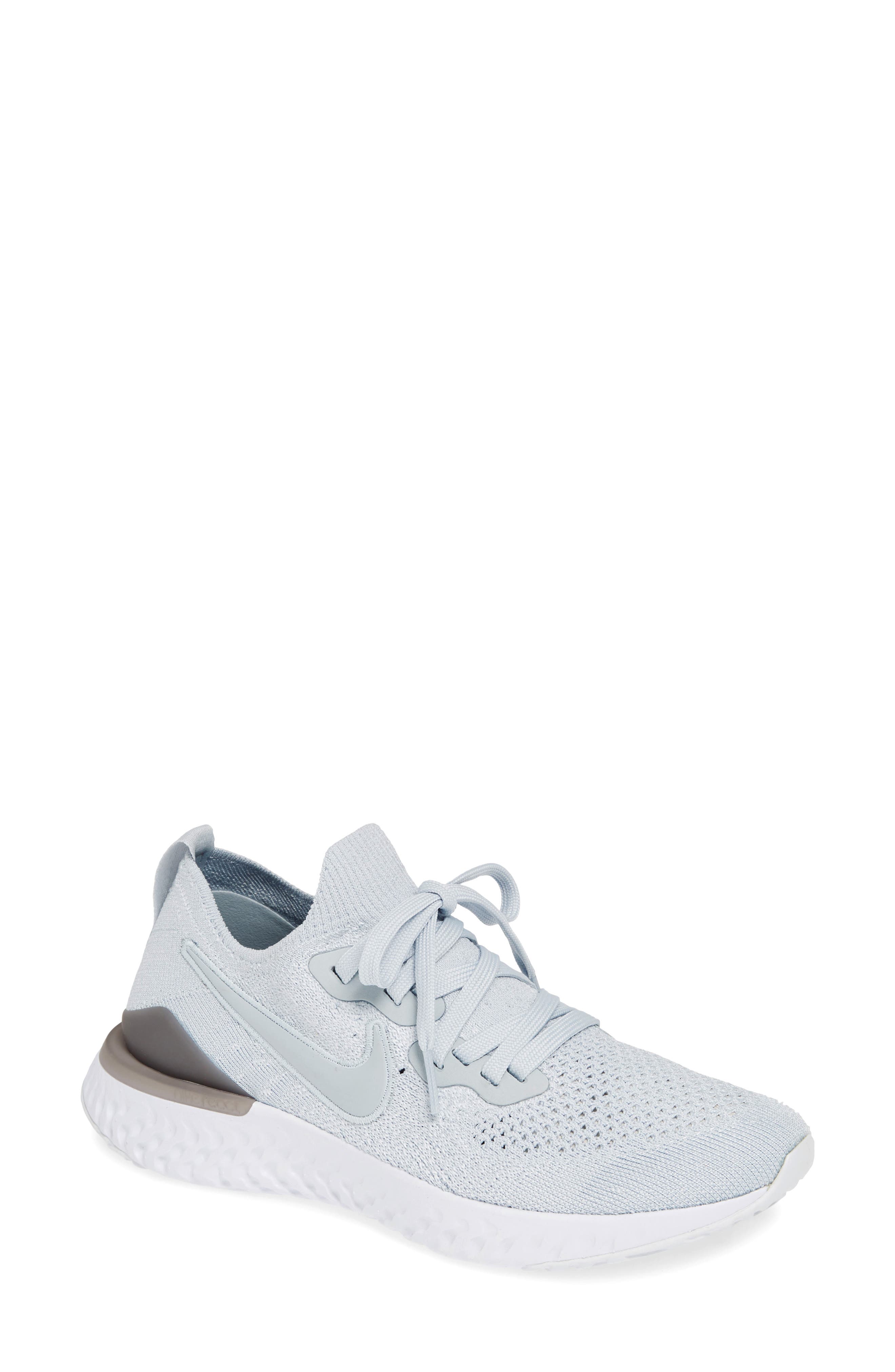 Epic React Flyknit 2 Running Shoe, Main, color, PURE PLATINUM/ WOLF GREY
