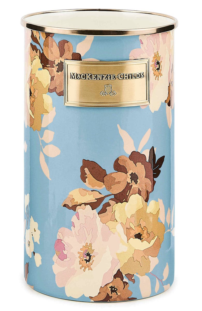 MACKENZIE CHILDS Wild Rose Slate Utensil Holder, Main, color, Blue