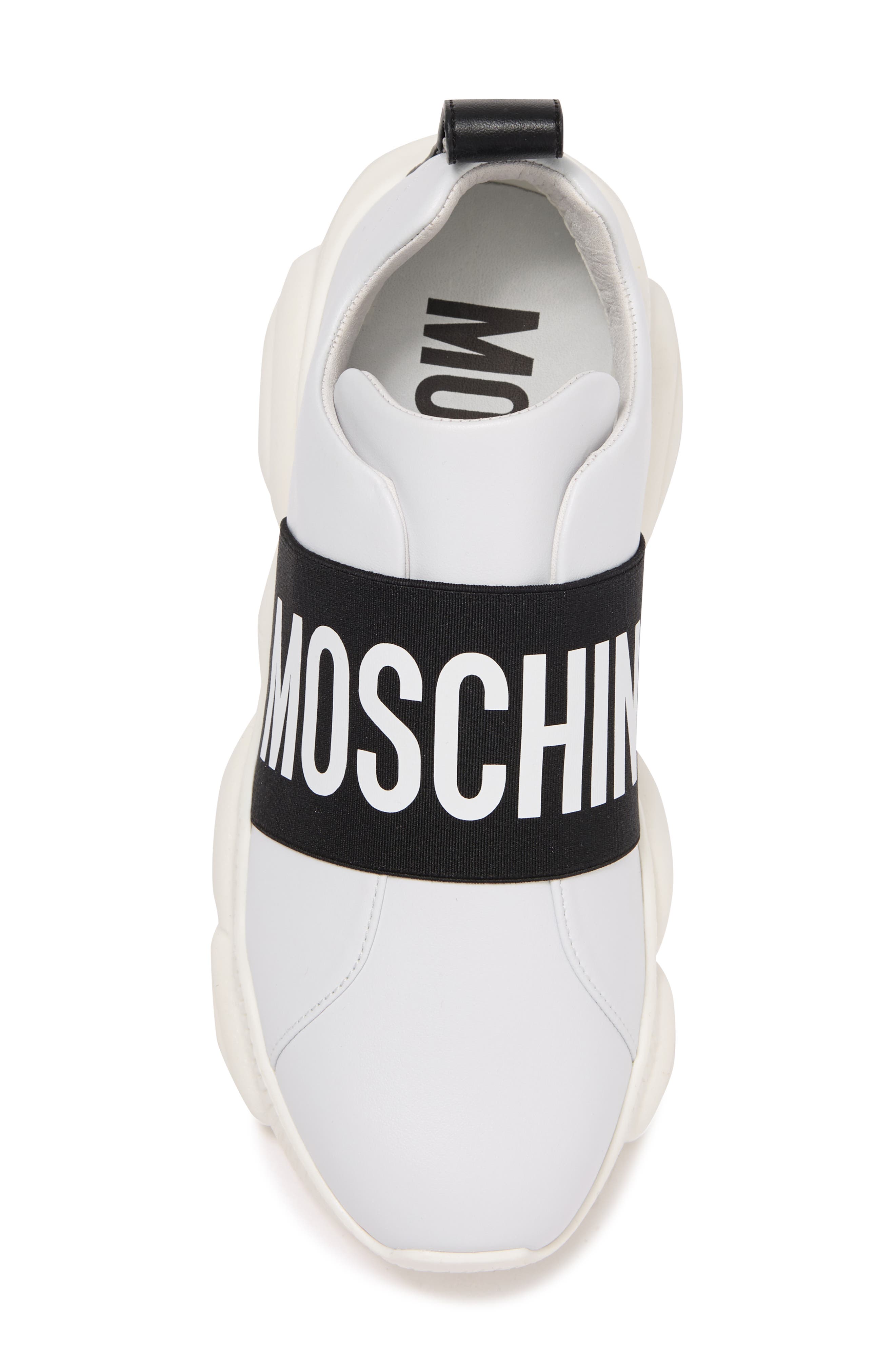 Moschino Brand Logo Tape Sneaker, Alternate, color, 