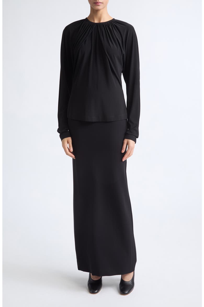 Marry Column Skirt, Alternate, color, BLACK