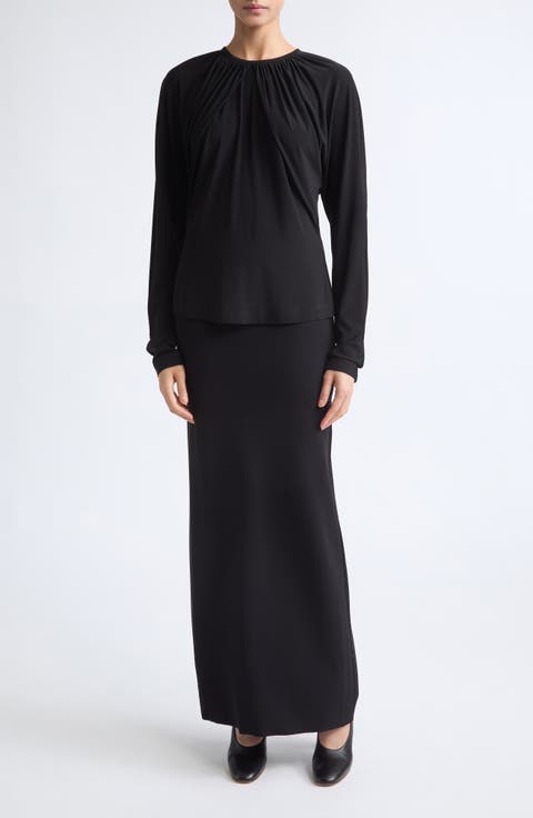 Vion Long Sleeve Draped Top