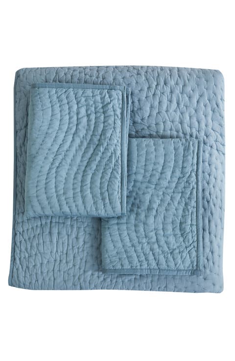 Voile Solid Cotton Quilt & Sham Set