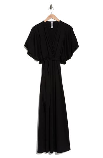 Go Couture Wrap Maxi Dress In Black