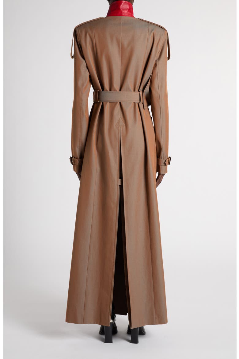 Long Cotton Trench Coat, Alternate, color, CEDAR - SIREN BLUE