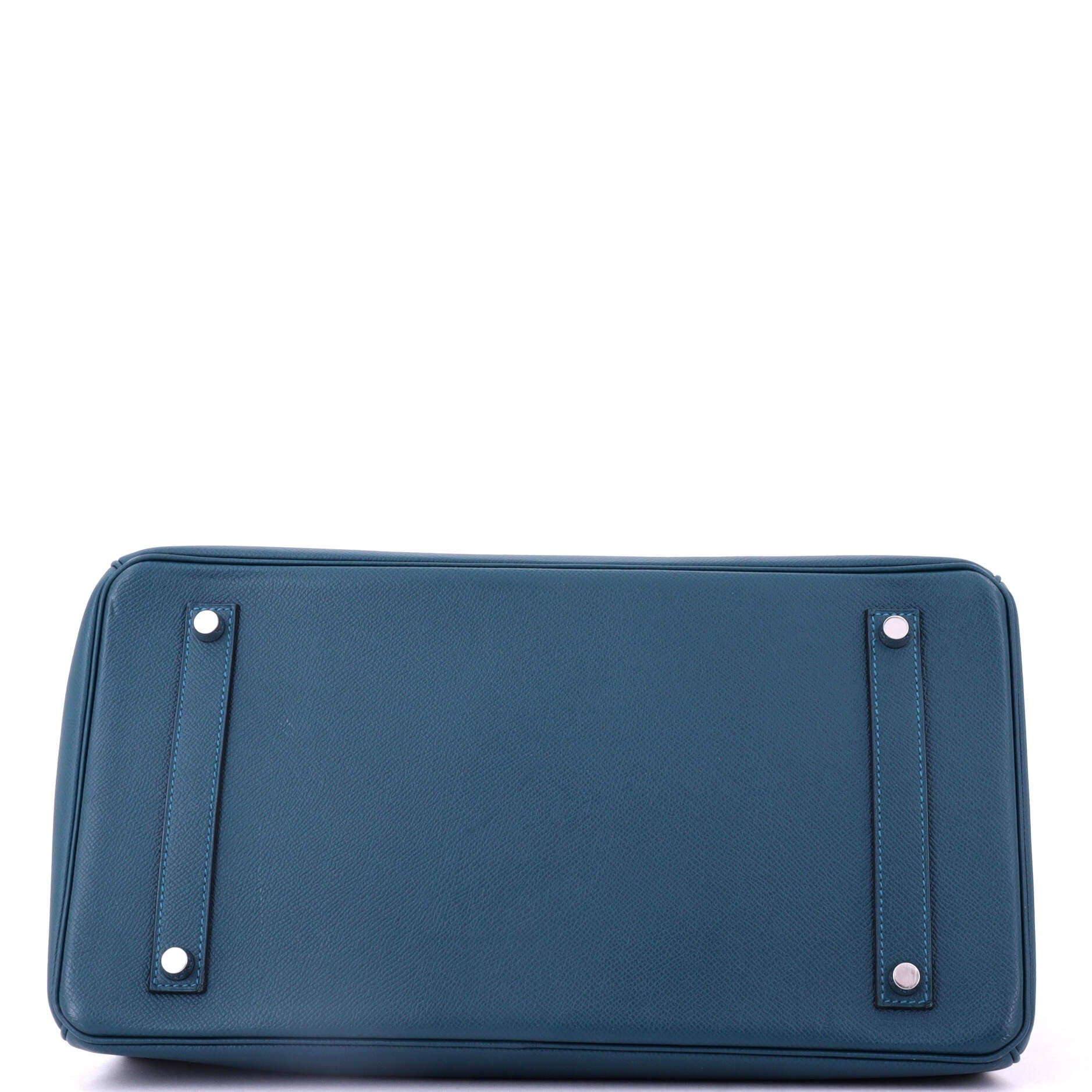 Pre-Owned Hermes Birkin Handbag Blue Epsom with Palladium Hardware 35, Alternate, color, 