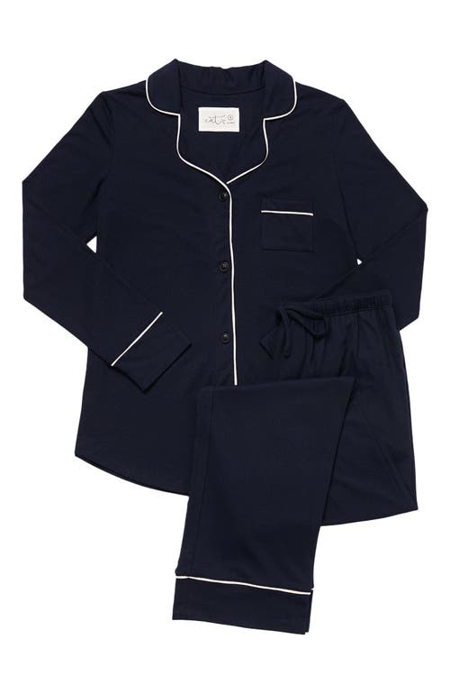 The Cat's Pajamas Pima Knit Pajama Set In Blue