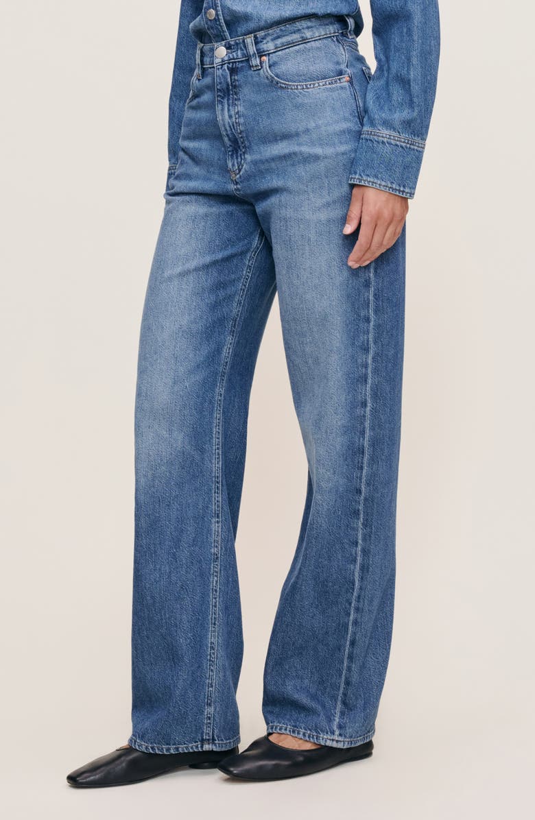 DL1961 Karmine Refined SculptSystem Aura High Rise Wide Leg Jeans, Alternate, color, Lapis