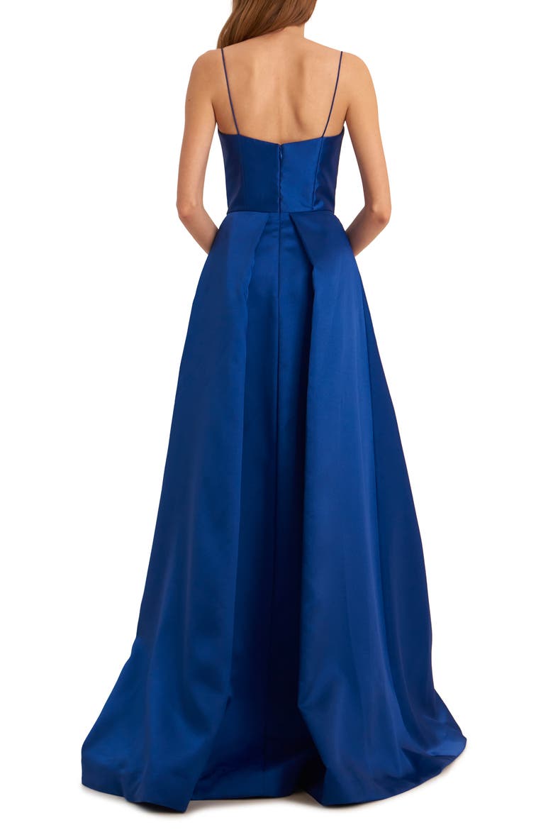Spaghetti Strap Satin Ballgown, Alternate, color, SAPPHIRE