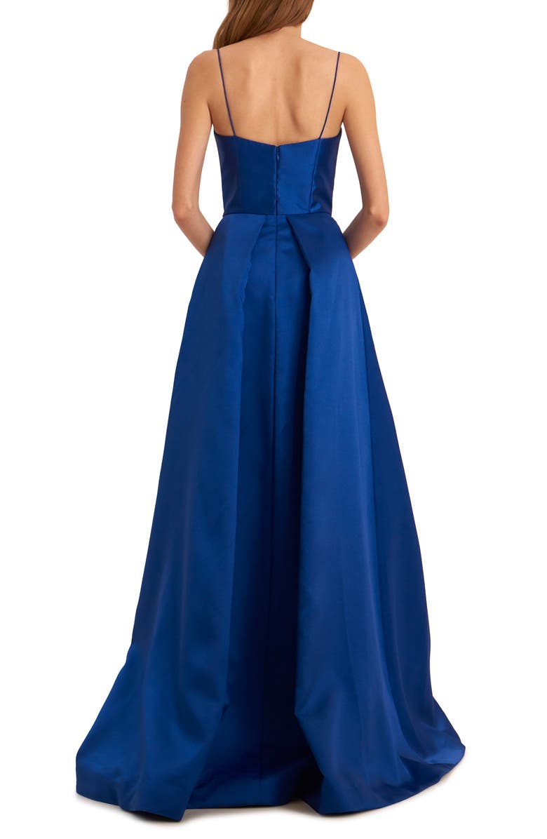 ML Monique Lhuillier Spaghetti Strap Satin Ballgown, Alternate, color,
