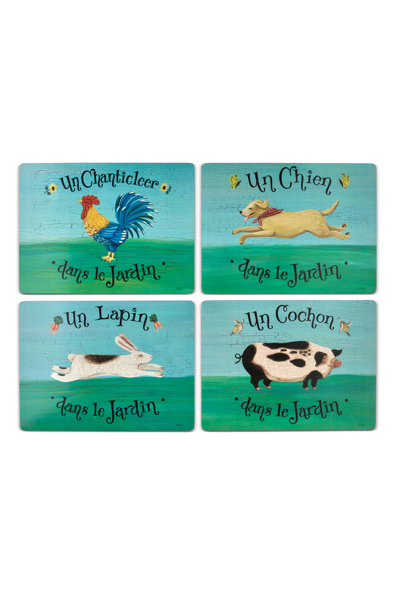 Dans le Jardin Set of 4 Cork Back Placemats, Main, color, Multi