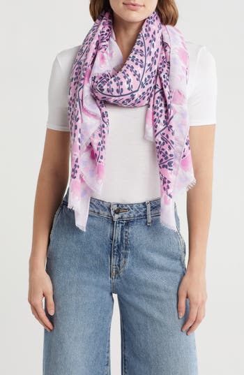 Area Stars Abstract Print Scarf In Purple