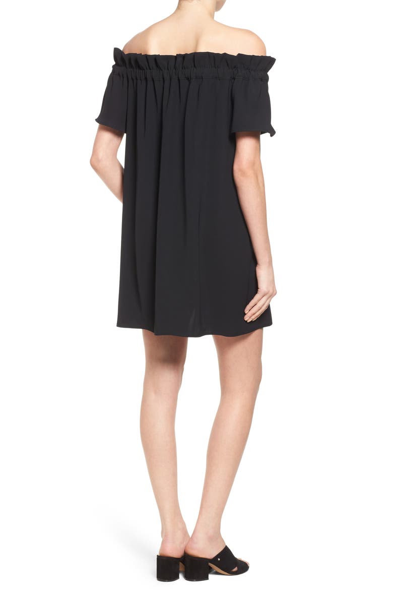 Off the Shoulder Dress, Alternate, color, BLACK