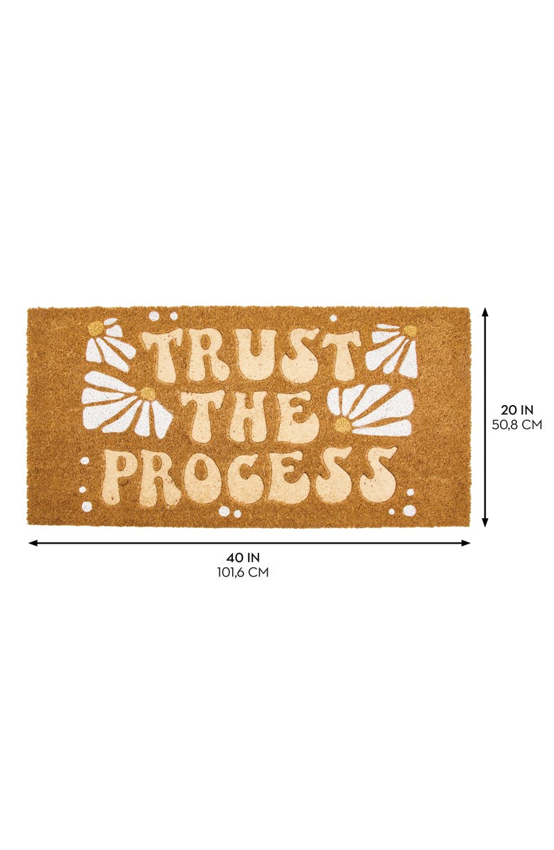 mDesign Trust the Process Coir Large Rectangular Doormat, Natural, Alternate, color, Natural