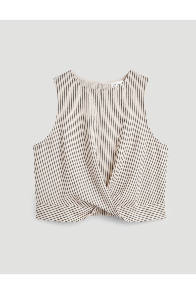 Front Knot Crop Top, Alternate, color, Green Stripe White