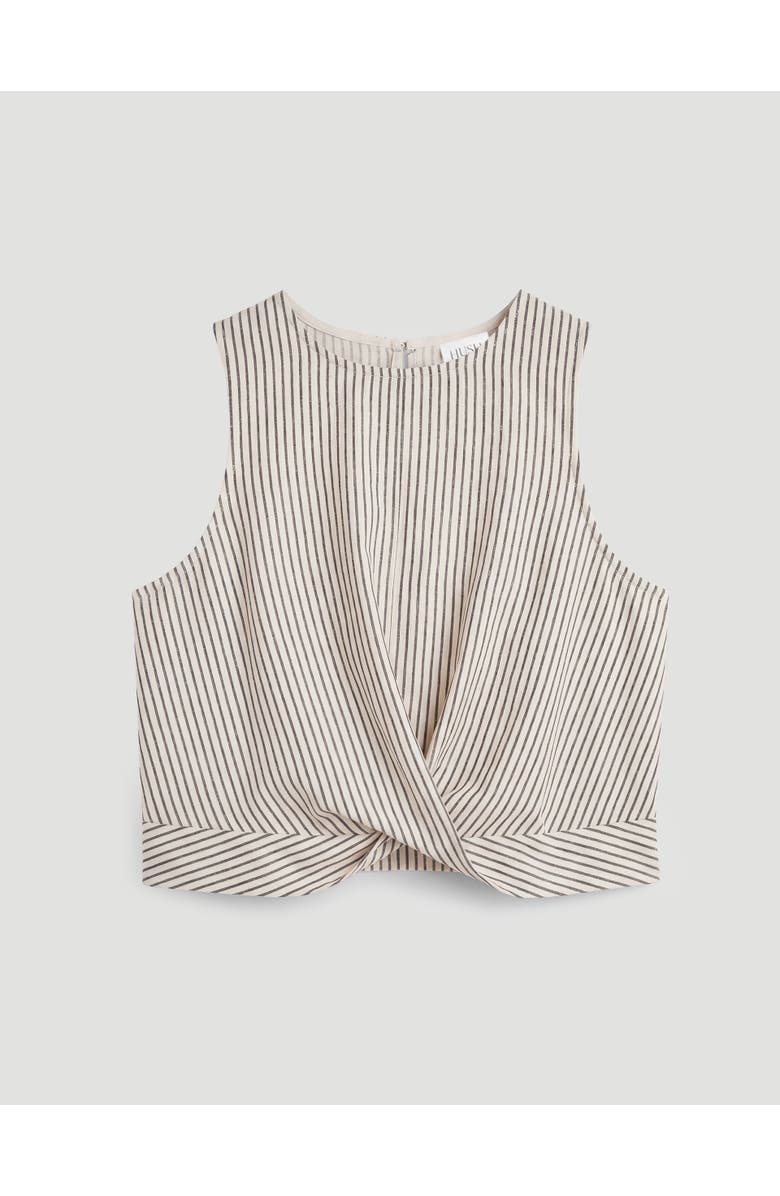 Hush Front Knot Crop Top, Alternate, color, Green Stripe White