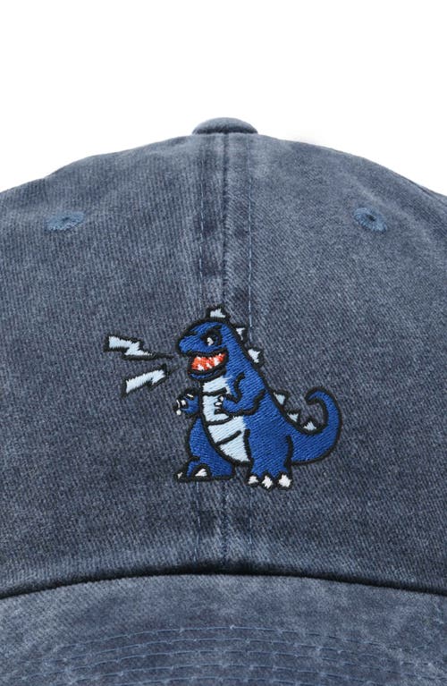 Dalix Big Lizard Cap In Washed Navy Blue
