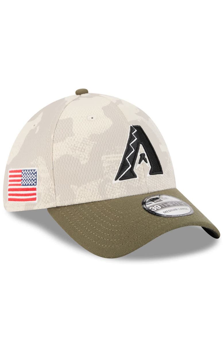 New Era Men's New Era Light Beige/Olive Arizona Diamondbacks 2025 Armed Forces Day 39THIRTY Flex Hat, Alternate, color, Light Beige