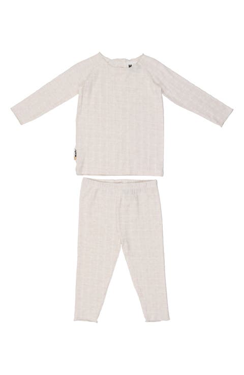 Box Pattern Stretch Cotton Top & Pants Set (Baby)