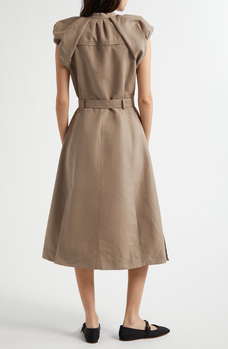 3.1 Phillip Lim Cloud Sleeve Belted Midi Shirtdress, Alternate, color, Stone Grey