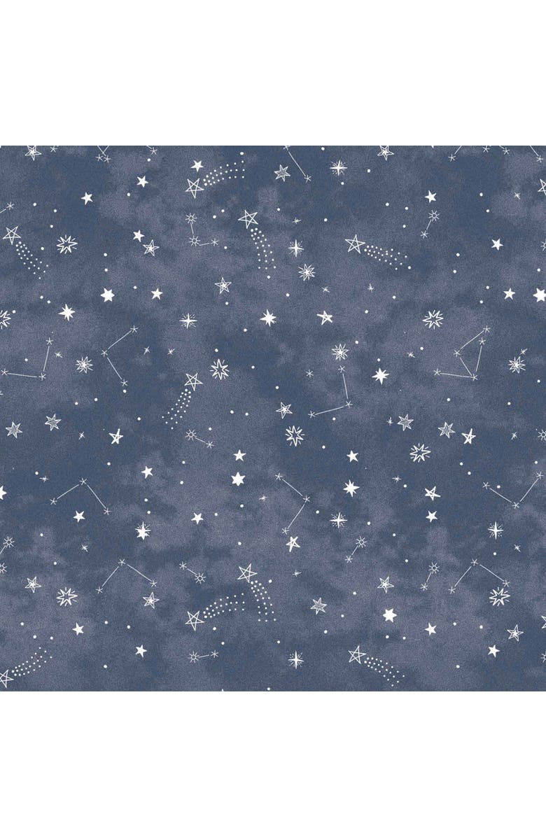 Lambs & Ivy Sky Rocket Stars/Galaxy/Space 100% Cotton Fitted Crib Sheet, Alternate, color, Blue