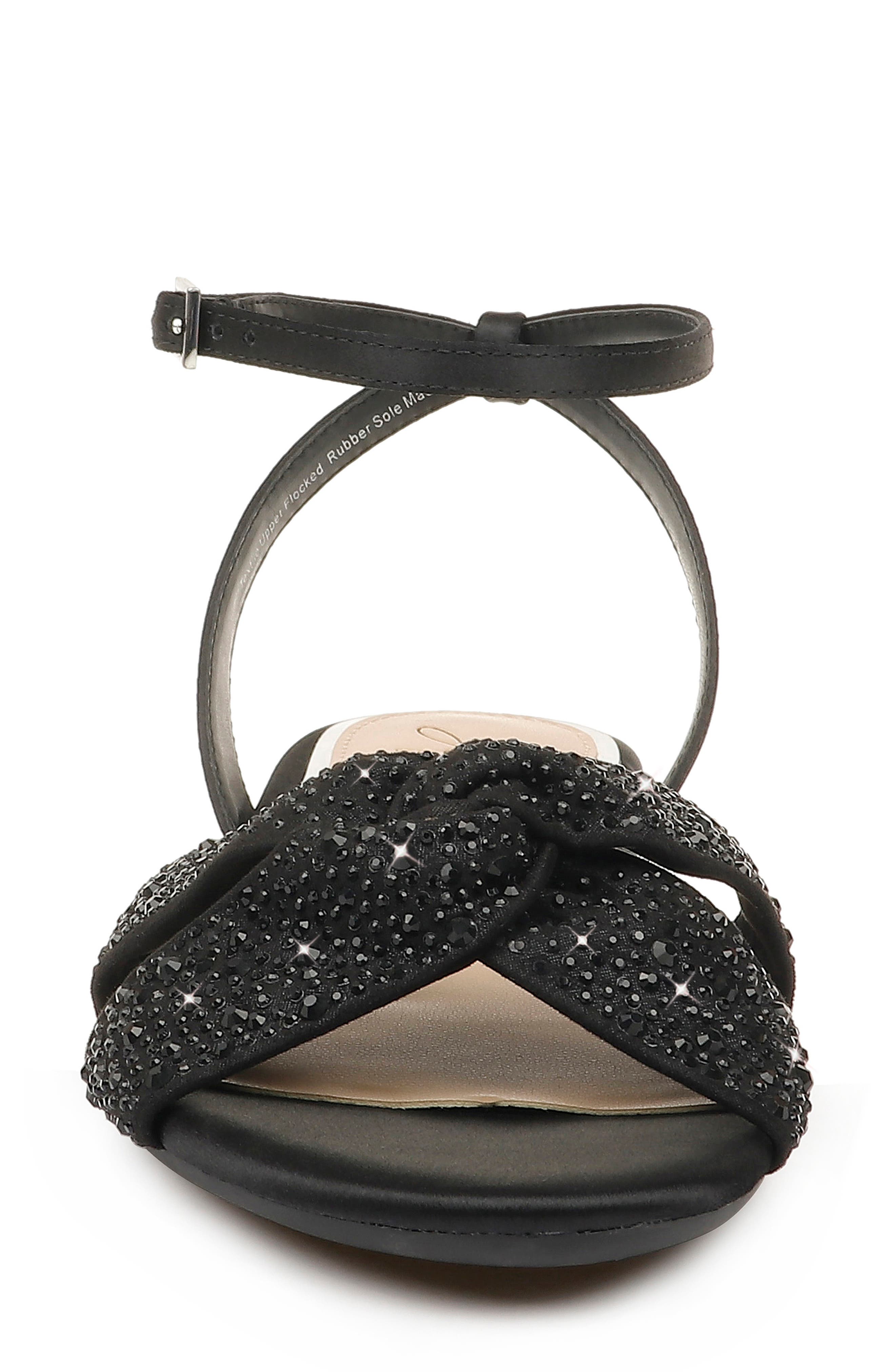 Jewel Badgley Mischka Nicole Crystal Embellished Flat Sandal, Alternate, color, 