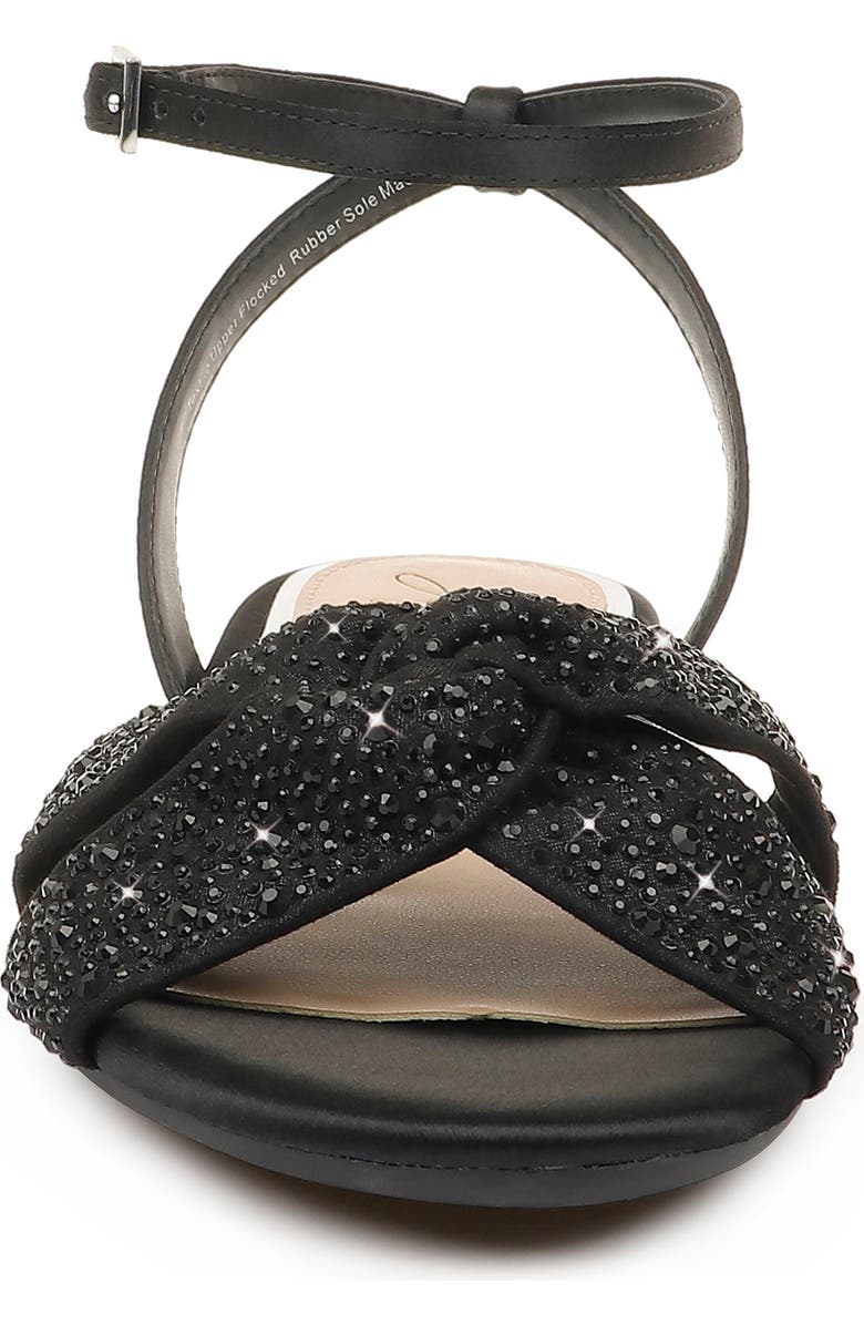 Jewel Badgley Mischka Nicole Crystal Embellished Flat Sandal, Alternate, color,