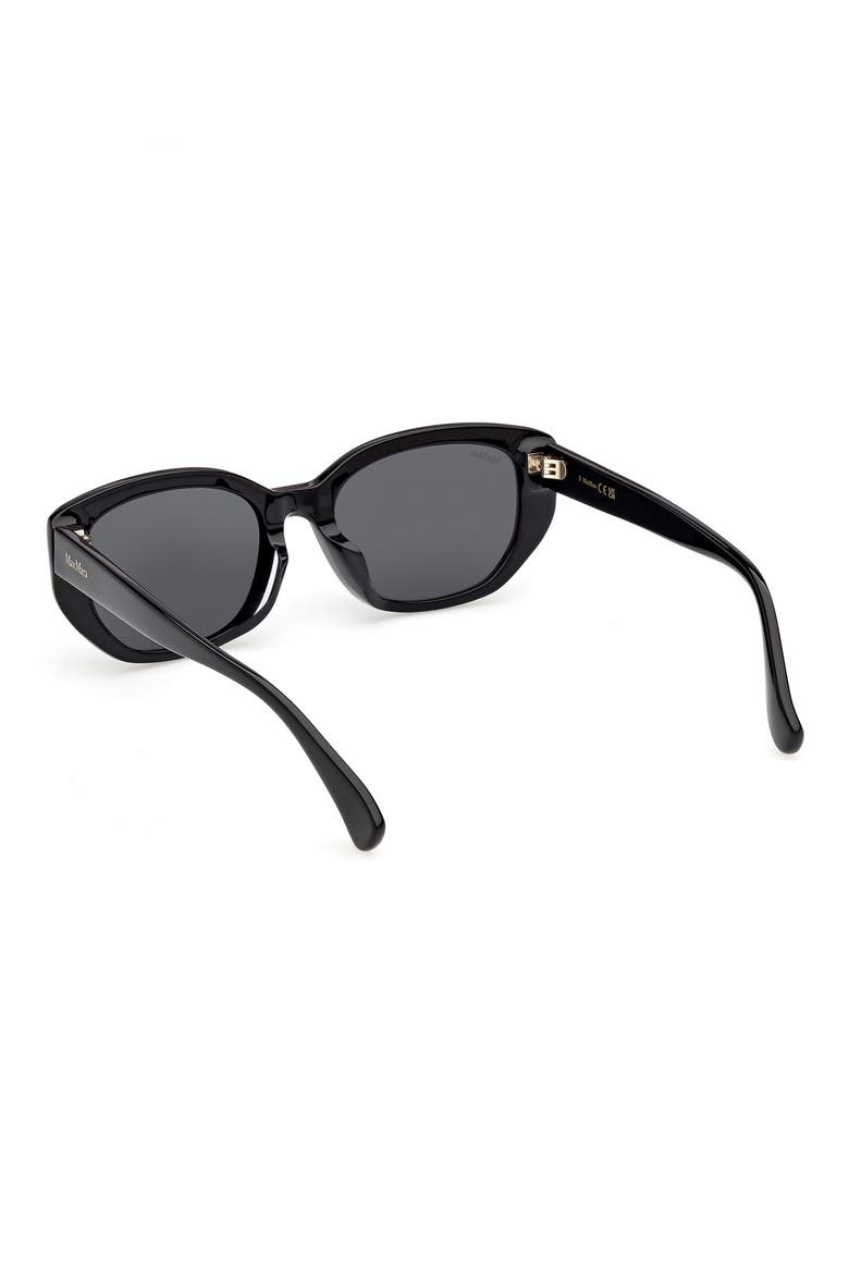 54mm Oval Sunglasses, Alternate, color, SHINY BLACK / SMOKE