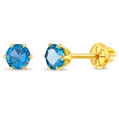14k Classic Prong Solitaire Earrings