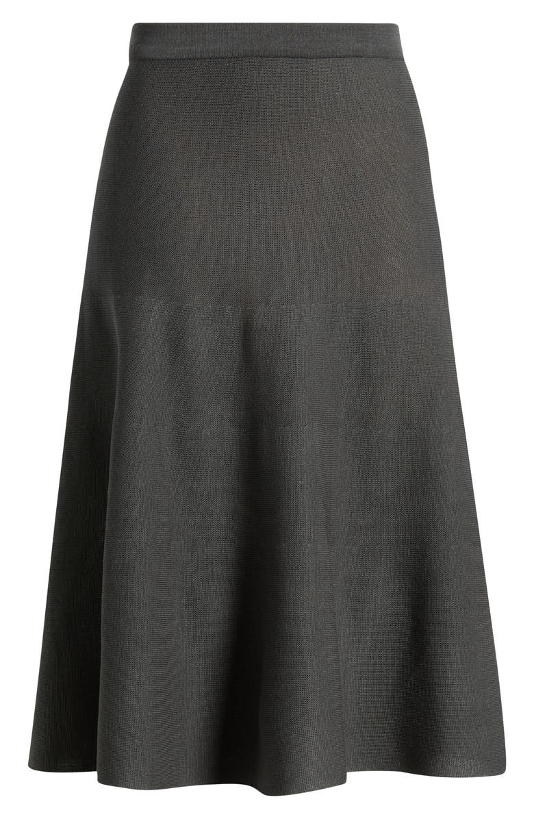 Ming Wang Flare Knit Midi Skirt, Alternate, color, Granite