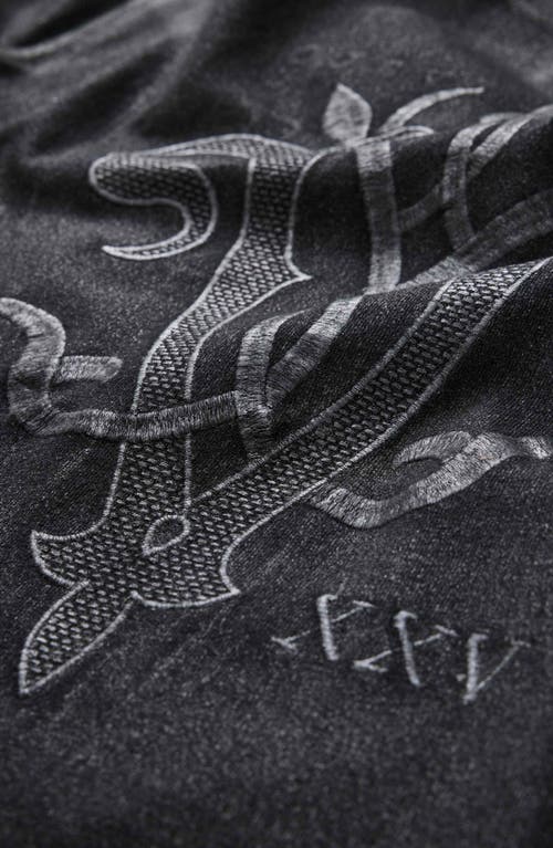 John Varvatos 25th Anniversary Embroidered T-shirt In Black