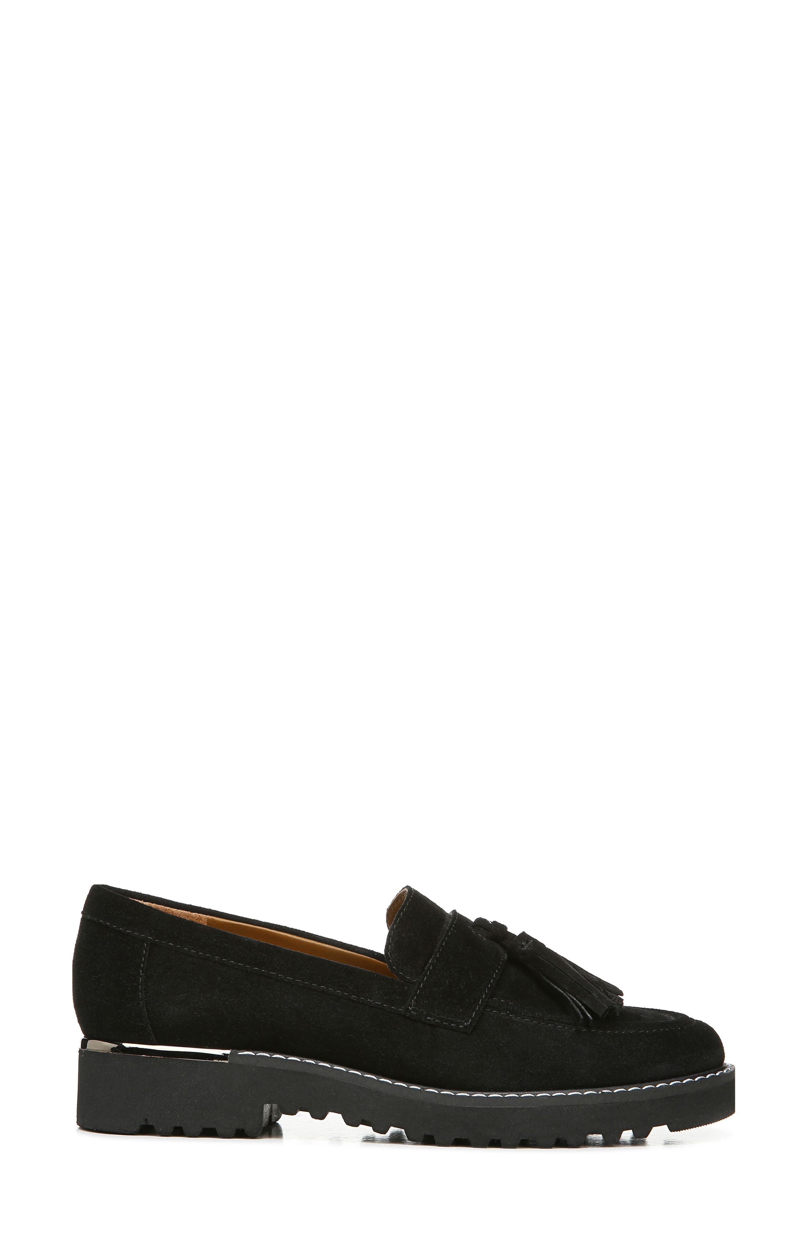 Franco Sarto Carolyn Tassel Loafer, Alternate, color, Black