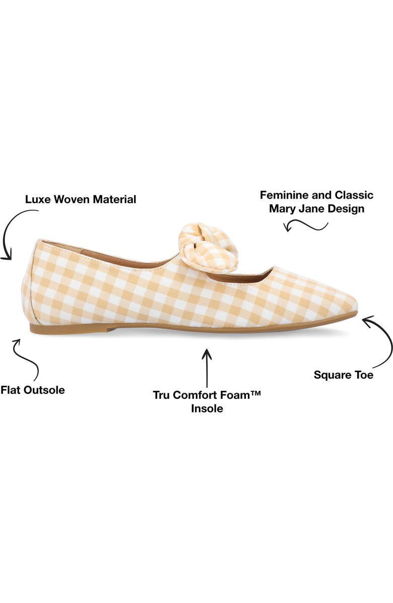 Journee Collection Seraline Ballet Flat, Alternate, color, Plaid/ Tan