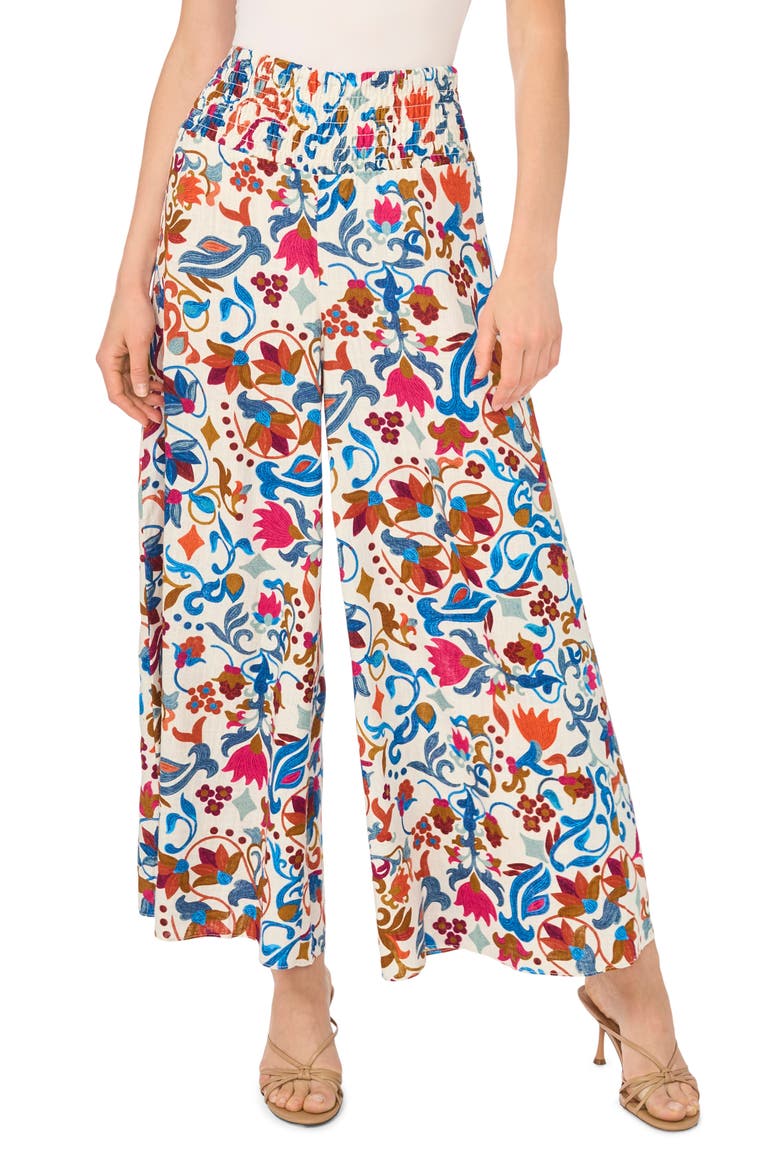 Smocked Waist Wide Leg Pants, Main, color, ORANGE FIZZ