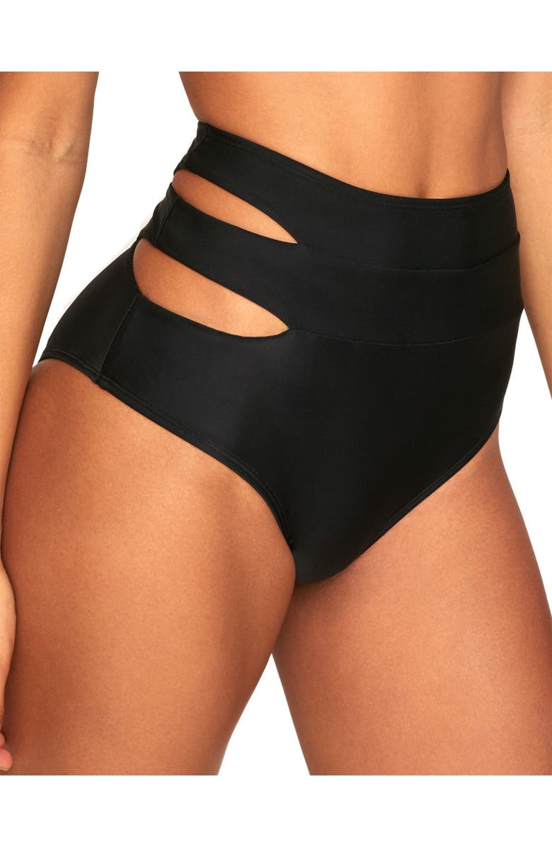 Adore Me Demi Swimwear High Waist Bikini Bottom, Main, color, Black
