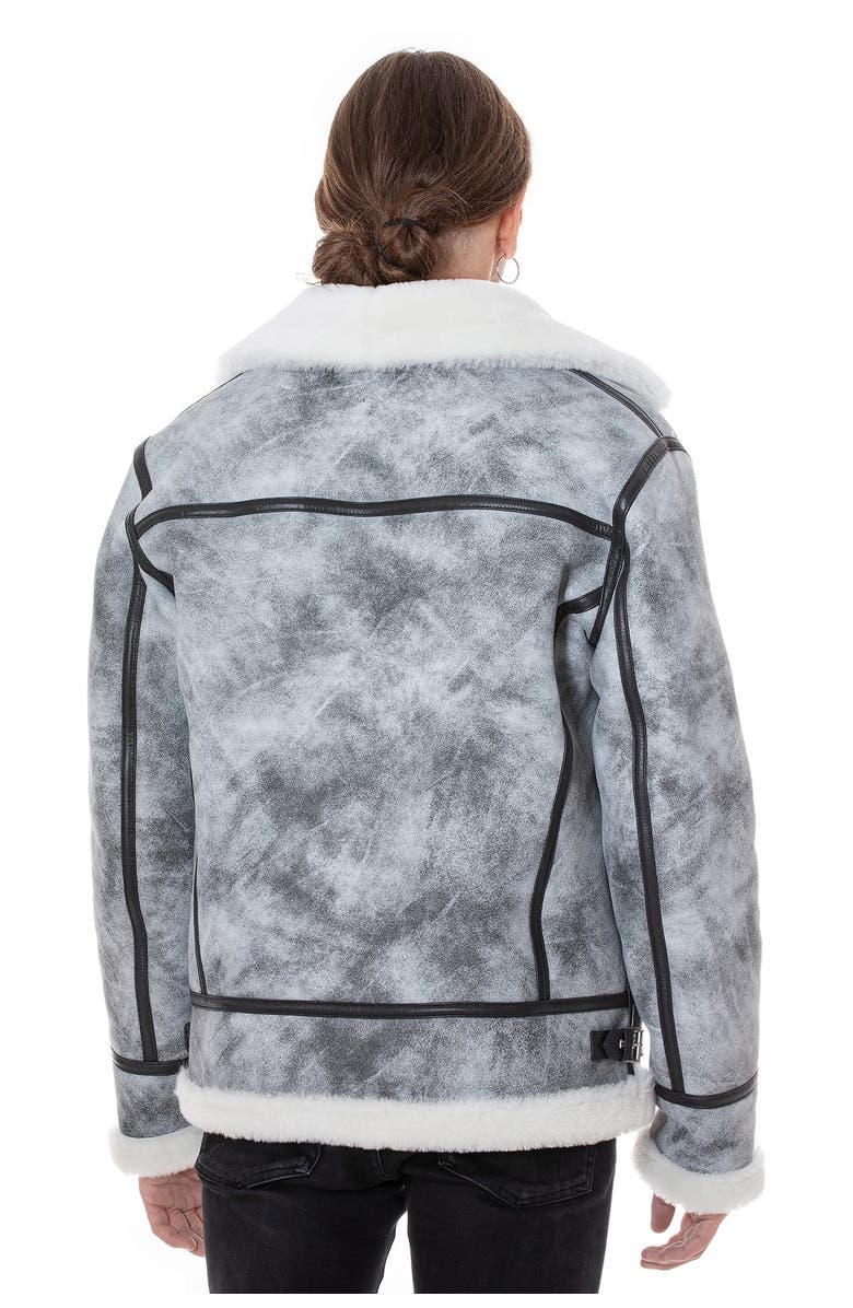 Furniq UK Andrew Marble Shearling Jacket, Alternate, color, Grey