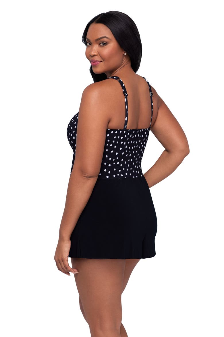 Kim Surplice Control Swim Romper with Pockets, Alternate, color, Confetti Dot