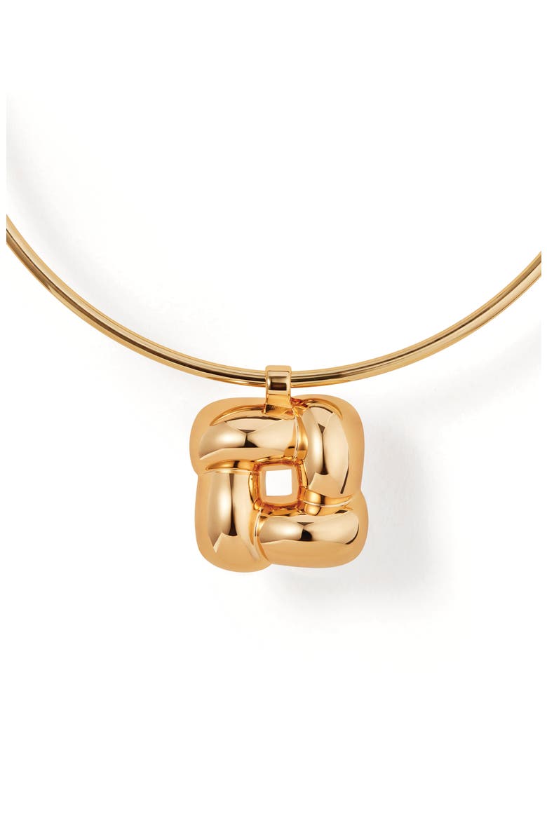 Woven Square Collar Necklace, Main, color, HIGH POLISH GOLD