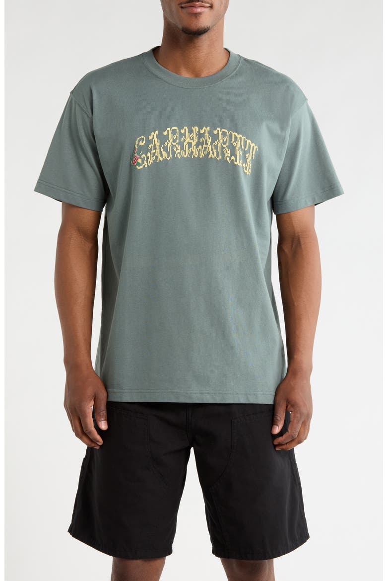 Logo Organic Cotton Graphic T-Shirt, Main, color, VELVET GREEN