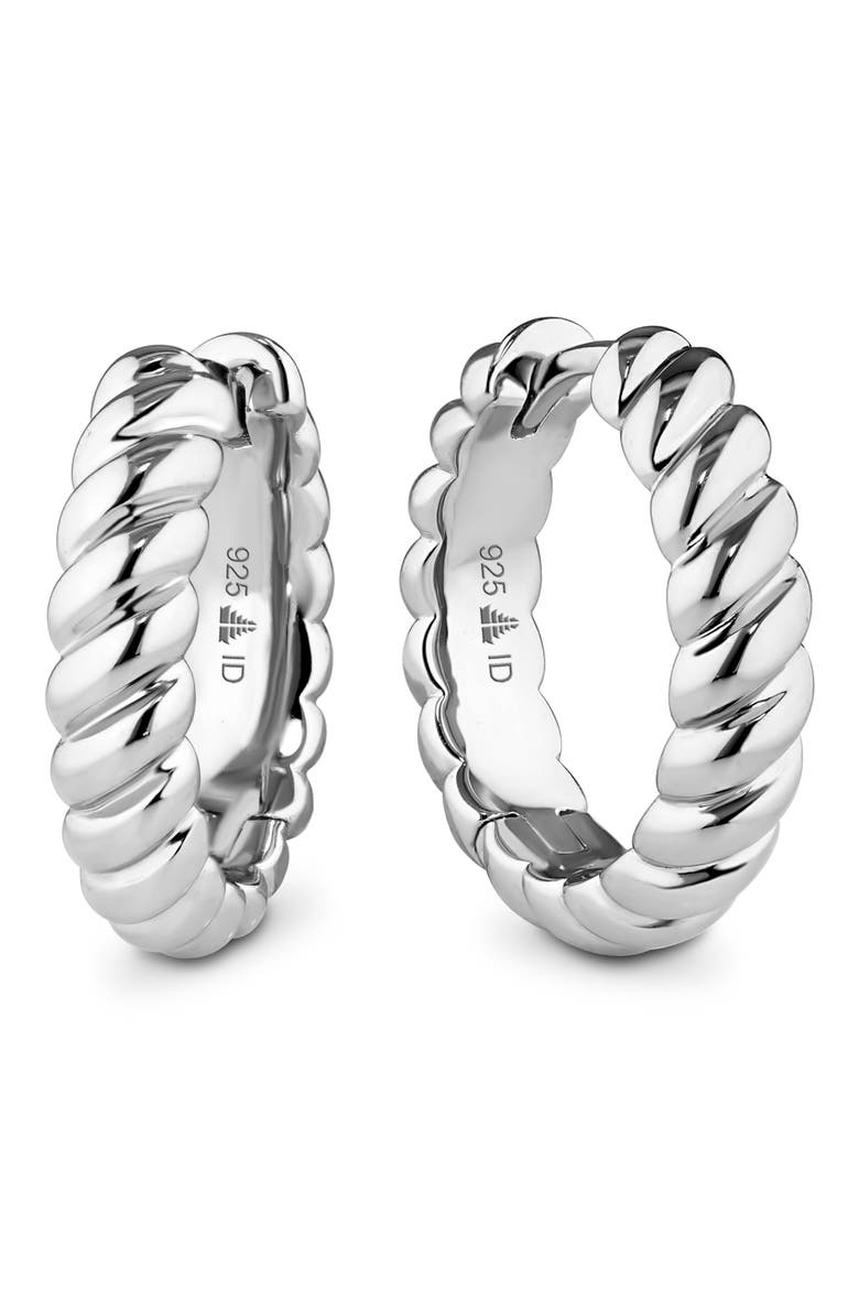 Rope Hoop Earrings, Main, color, SILVER