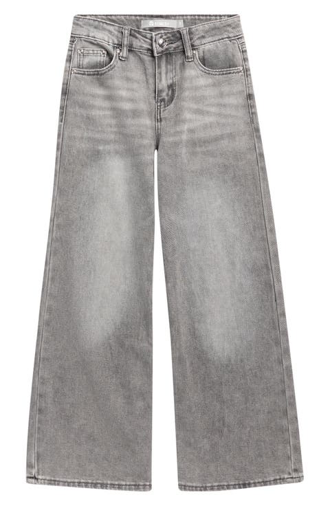 Kids' Leopard Star Pocket Wide Leg Jeans