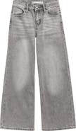 Tractr Kids' Leopard Star Pocket Wide Leg Jeans