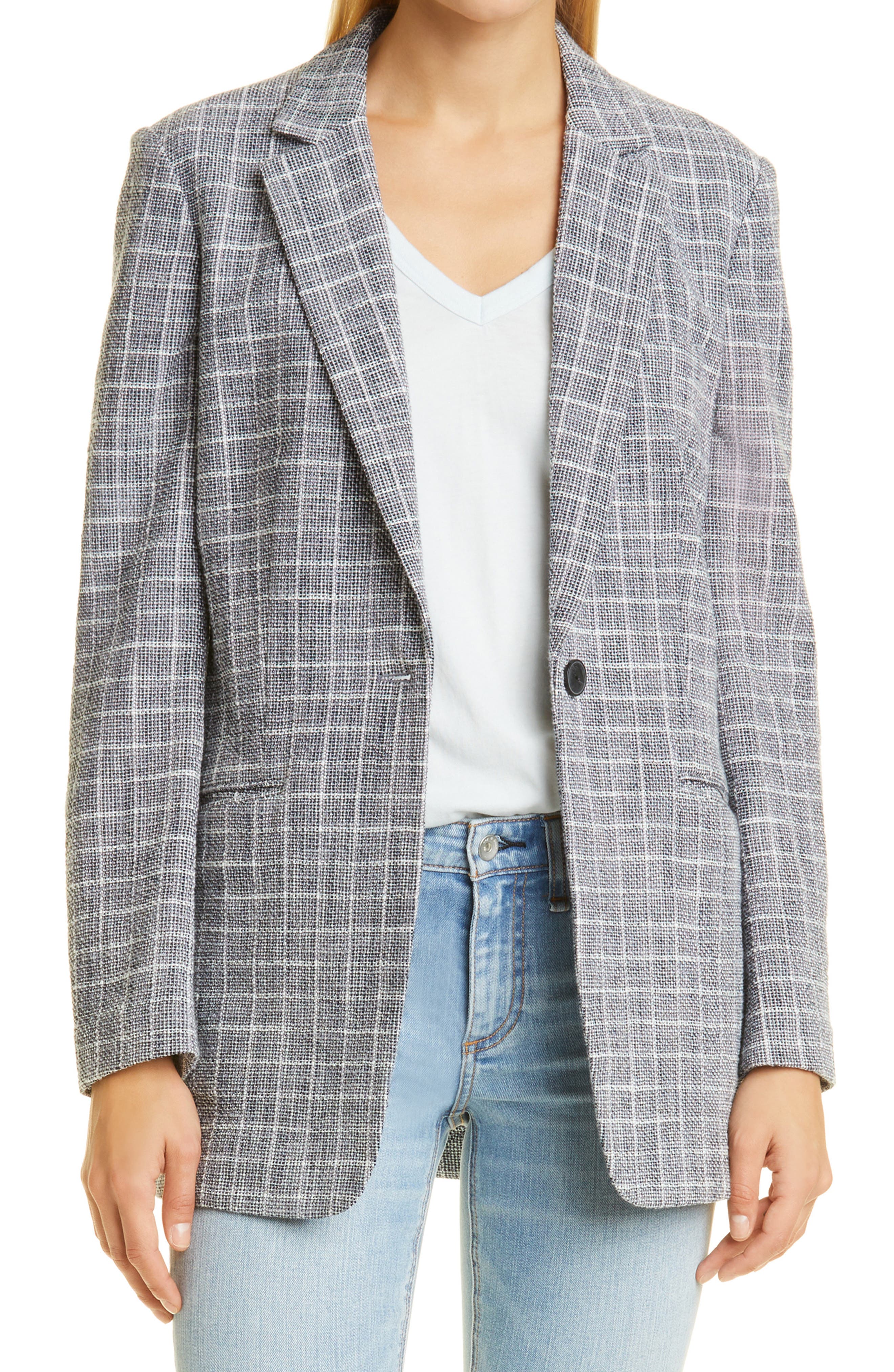 Deconstructed Check Blazer